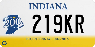 IN license plate 219KR