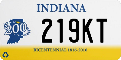 IN license plate 219KT