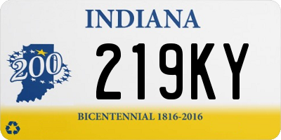 IN license plate 219KY