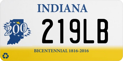 IN license plate 219LB