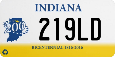 IN license plate 219LD