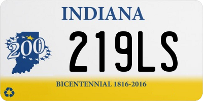 IN license plate 219LS