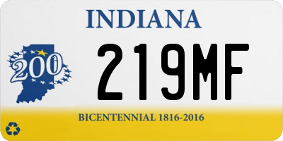 IN license plate 219MF