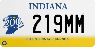 IN license plate 219MM