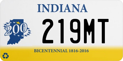 IN license plate 219MT