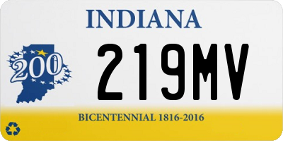 IN license plate 219MV