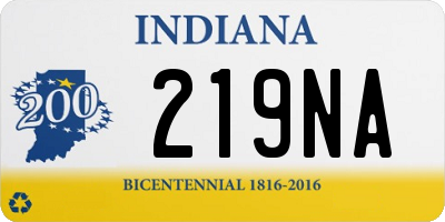 IN license plate 219NA