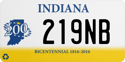 IN license plate 219NB