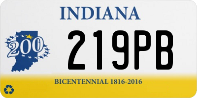 IN license plate 219PB