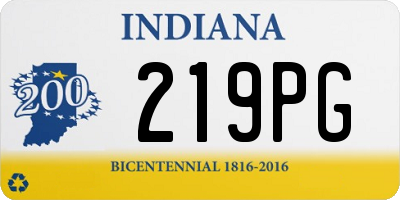 IN license plate 219PG