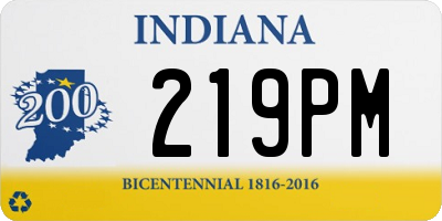 IN license plate 219PM