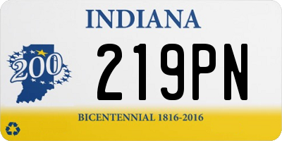 IN license plate 219PN