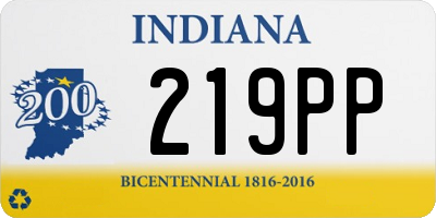 IN license plate 219PP