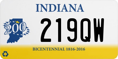 IN license plate 219QW