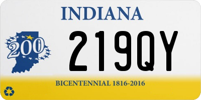 IN license plate 219QY