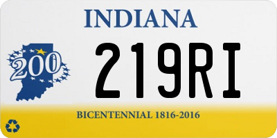 IN license plate 219RI