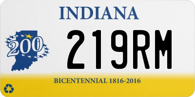 IN license plate 219RM