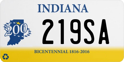 IN license plate 219SA