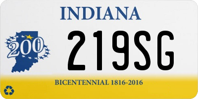 IN license plate 219SG