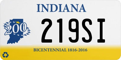 IN license plate 219SI