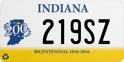 IN license plate 219SZ