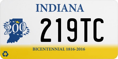 IN license plate 219TC