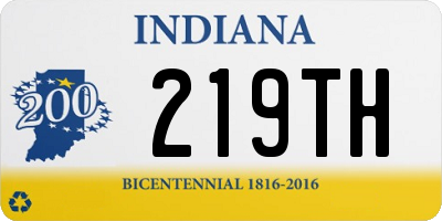 IN license plate 219TH