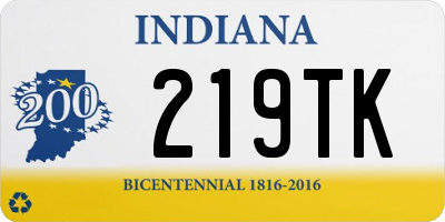 IN license plate 219TK