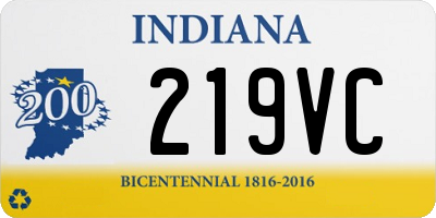 IN license plate 219VC