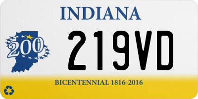 IN license plate 219VD