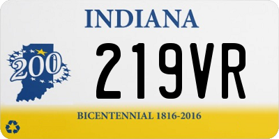 IN license plate 219VR