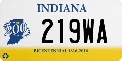 IN license plate 219WA