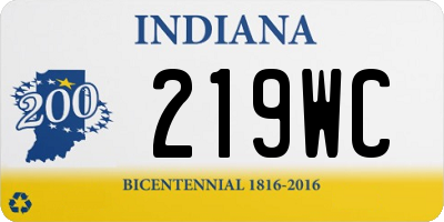 IN license plate 219WC