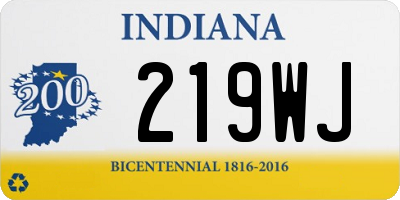 IN license plate 219WJ