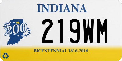 IN license plate 219WM
