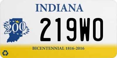 IN license plate 219WO