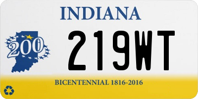IN license plate 219WT