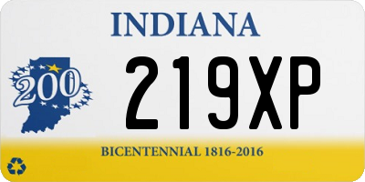 IN license plate 219XP