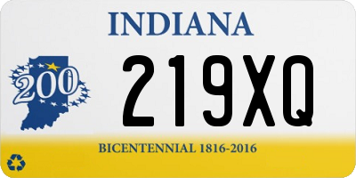 IN license plate 219XQ