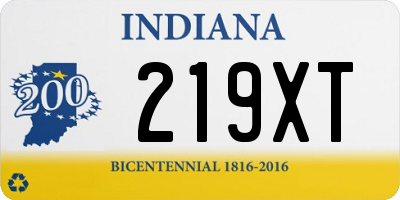 IN license plate 219XT