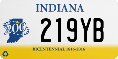 IN license plate 219YB