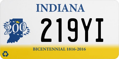 IN license plate 219YI