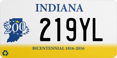 IN license plate 219YL