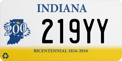 IN license plate 219YY