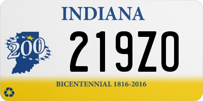 IN license plate 219ZO