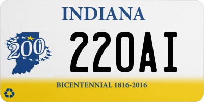 IN license plate 220AI