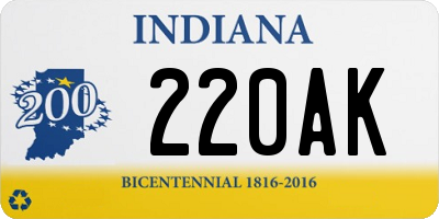 IN license plate 220AK