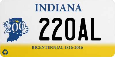 IN license plate 220AL