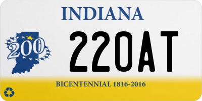 IN license plate 220AT