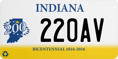 IN license plate 220AV